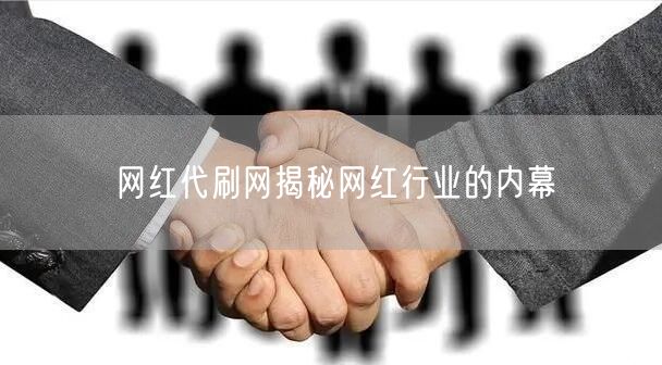 网红代刷网揭秘网红行业的内幕