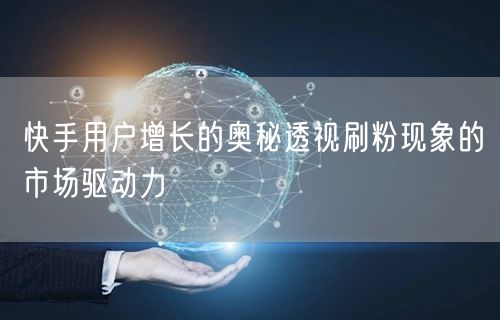 快手用户增长的奥秘透视刷粉现象的市场驱动力
