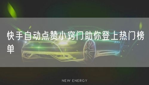 快手自动点赞小窍门助你登上热门榜单