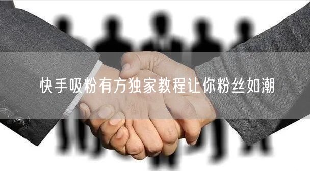 快手吸粉有方独家教程让你粉丝如潮