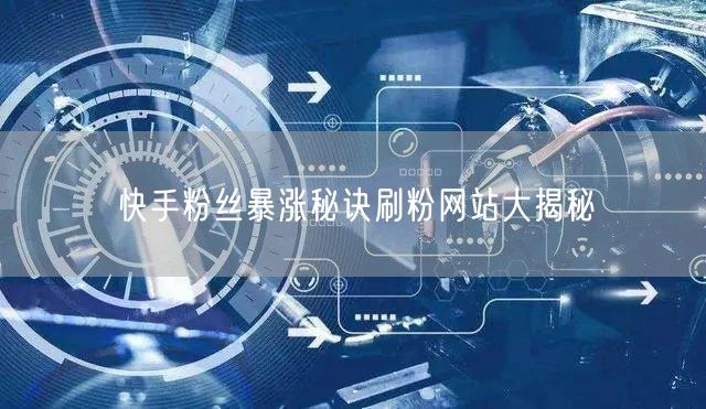 快手粉丝暴涨秘诀刷粉网站大揭秘
