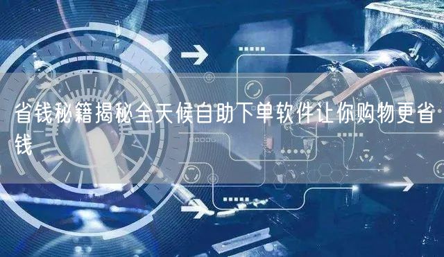 省钱秘籍揭秘全天候自助下单软件让你购物更省钱